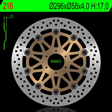 Disque de Frein Moto NG Brake Avant pour Honda CBR 900 RR (93-97) 216