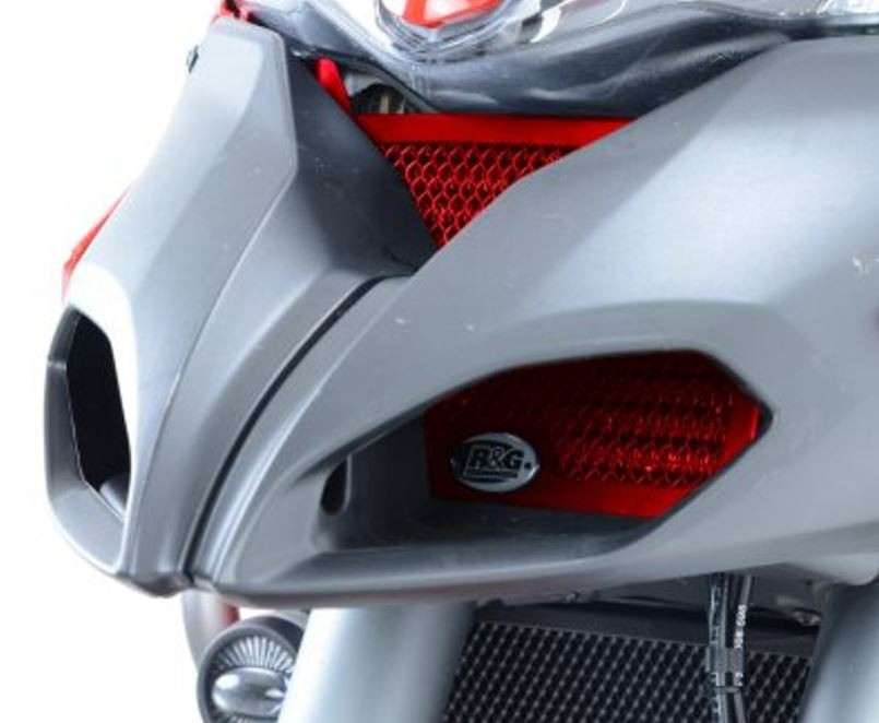 Protection de Radiateur d'Huile Alu Rouge R&G pour Ducati Multistrada 1200 & S (10 -14) - OCG0020RE