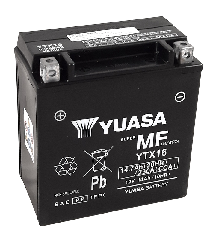 Batterie Moto Yuasa YTX16 / Activée Usine