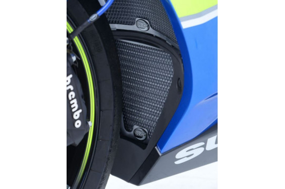 Protection de Radiateur d'Huile Alu Bleu R&G pour Suzuki GSX-R 1000 et R (17-23) - OCG0030BLUE