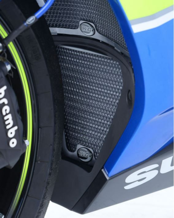 Protection de Radiateur d'Huile Alu Bleu R&G pour Suzuki GSX-R 1000 et R (17-23) - OCG0030BLUE