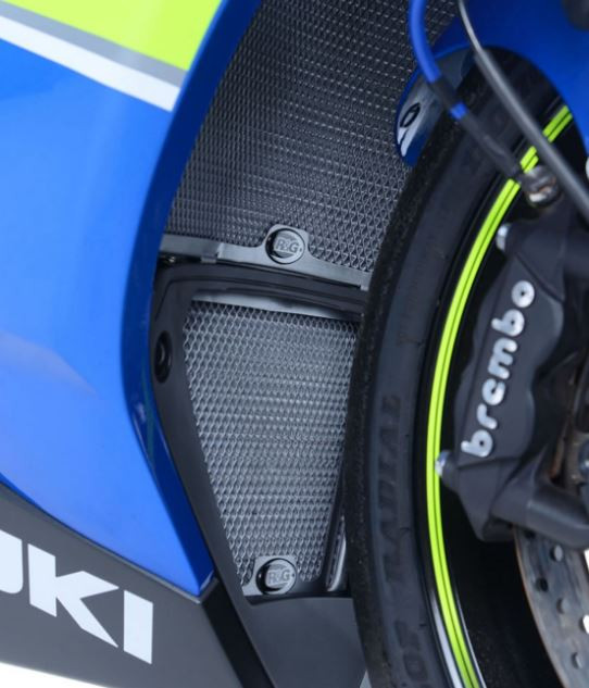 Protection de Radiateur d'Huile Alu Bleu R&G pour Suzuki GSX-R 1000 et R (17-23) - OCG0030BLUE