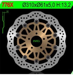 Disque de Frein Avant NG Brake Wave pour Kawasaki ZRX 1200 (01-08) 776X