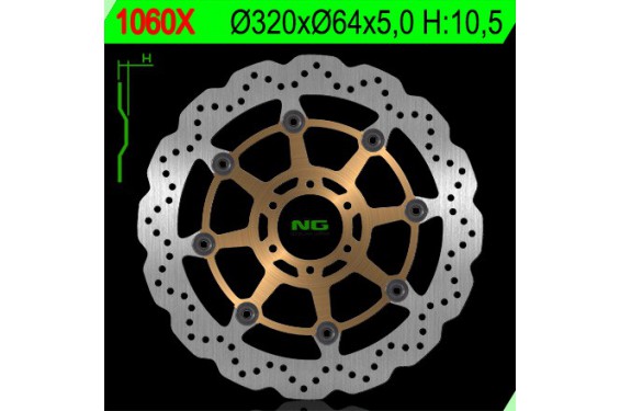 Disque de frein NG Brake avant Wave pour Ducati 916 - S - R - SP - SPS (94-98) 1060X Disque de frein NG Brake avant Wave pour Ducati 916 - S - R - SP - SPS (94-98) 1060X
