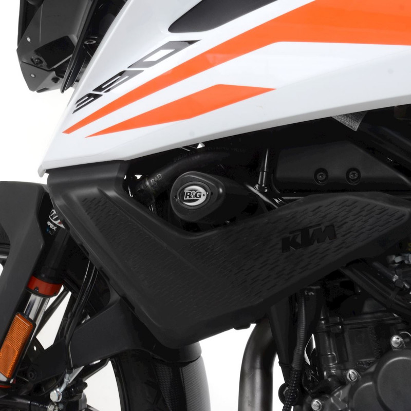 Tampon de protection Blanc R&G Aero pour KTM 390 Adventure (20-24) Tampon de protection Blanc R&G Aero pour KTM 390 Adventure (20-24)