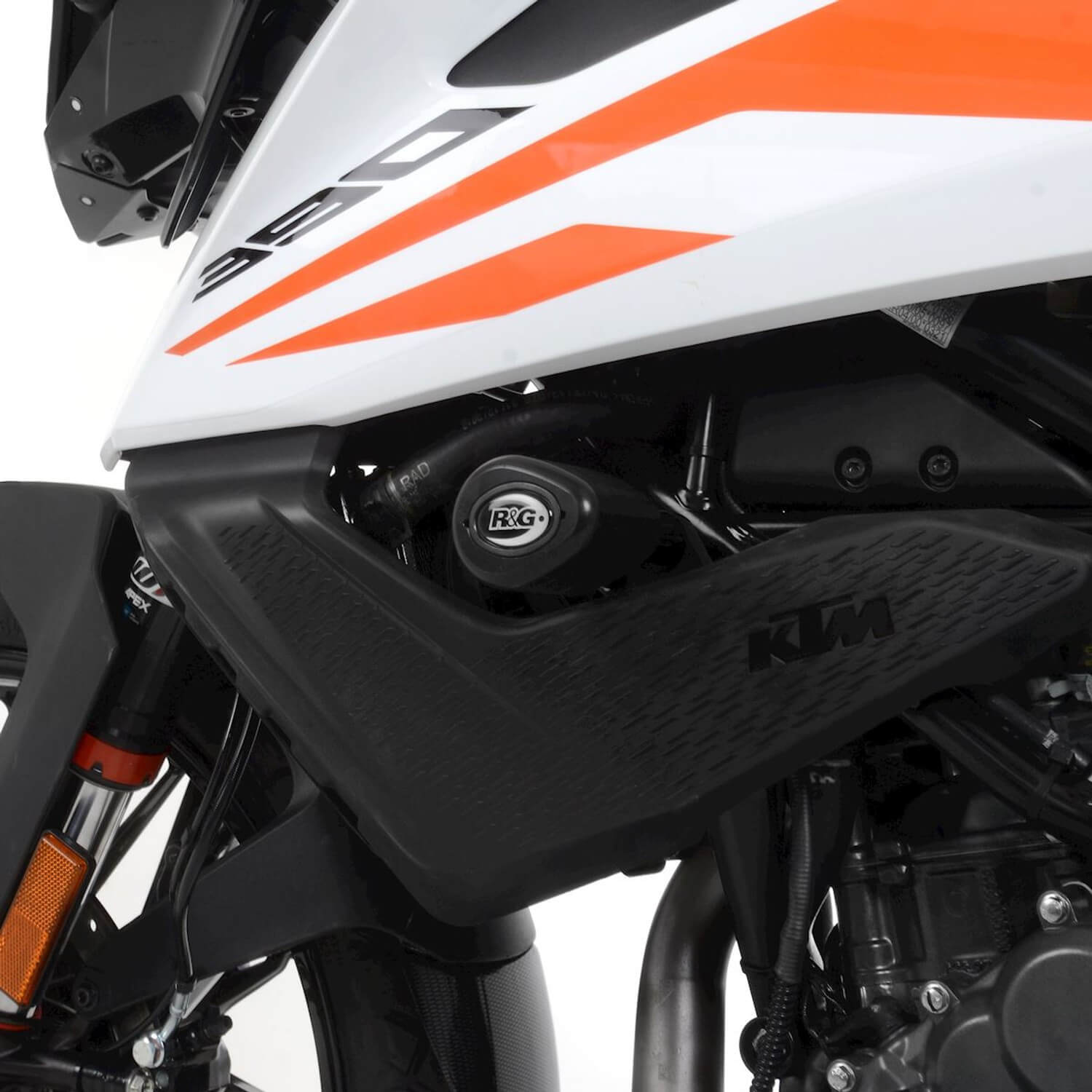 Tampon de protection Blanc R&G Aero pour KTM 390 Adventure (20-24)