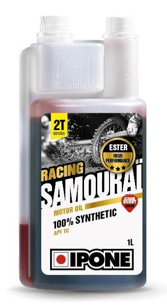 Huile moto Ipone Samouraï Racing 2T 100% Synthèse - 1L