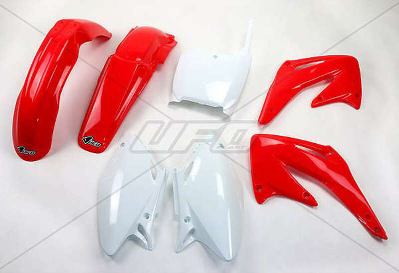 Kit Plastique UFO Rouge/Blanc pour Moto Honda CRF450R (02-03)