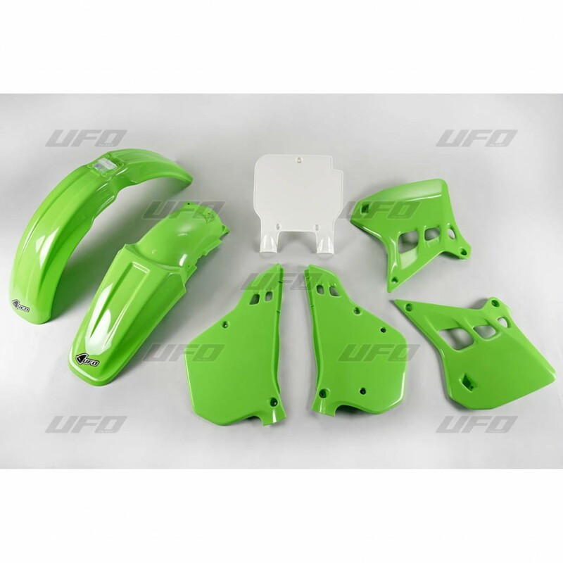 Kit Plastique UFO Vert/Blanc pour Moto Kawasaki KX125 (90-91)