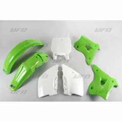 Kit Plastique UFO Vert/Blanc pour Moto Kawasaki KX125 (96-98) KX250 (96-98)