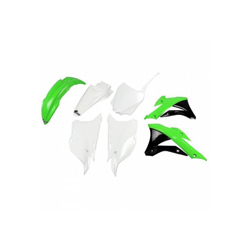 Kit Plastique UFO Vert/Blanc pour Moto Kawasaki KX85 (14-21)