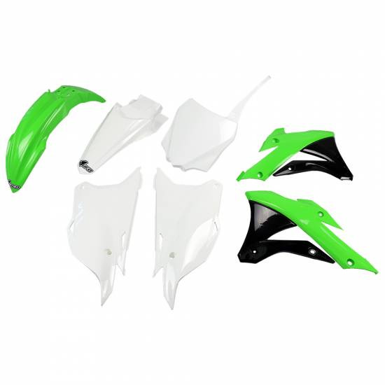 Kit Plastique UFO Vert/Blanc pour Moto Kawasaki KX85 (14-21)