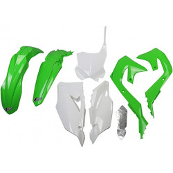 Kit Plastique UFO Vert/Blanc pour Moto Kawasaki KX250F (21-22)