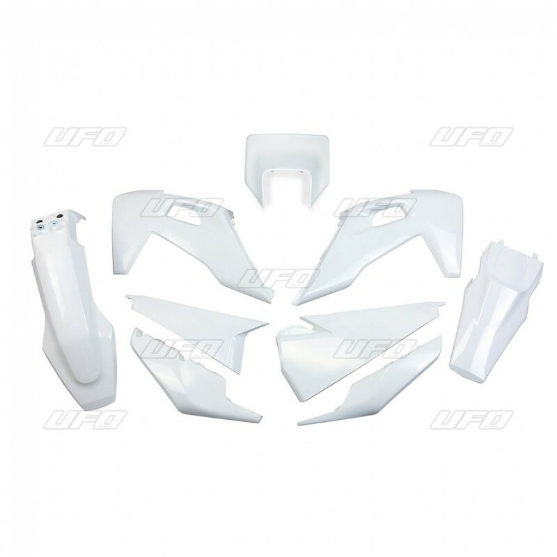 Kit Plastique UFO Blanc pour Moto Husqvarna FE250, FE350, FE450, FE501 (20-22)