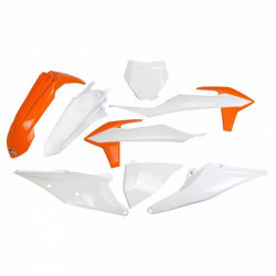 Kit Plastique UFO Orange/Blanc pour Moto SX125 (19-22) SX150 (19-22) SX250 (19-22)