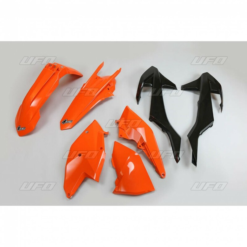 Kit Plastique UFO Orange/Noir pour Moto KTM EXC-F350 (17-19) Kit Plastique UFO Orange/Noir pour Moto KTM EXC-F350 (17-19)