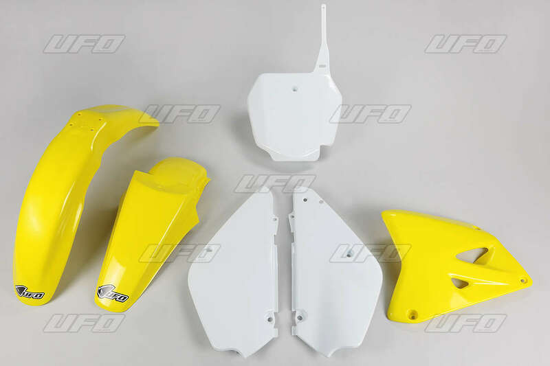Kit Plastique UFO Jaune/Blanc pour Moto Suzuki RM85 (00-22)