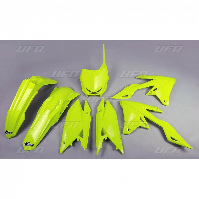 Kit Plastique UFO pour Moto Suzuki RMZ250 (19-22) RMZ450 (18-22) - Couleur Jaune fluo