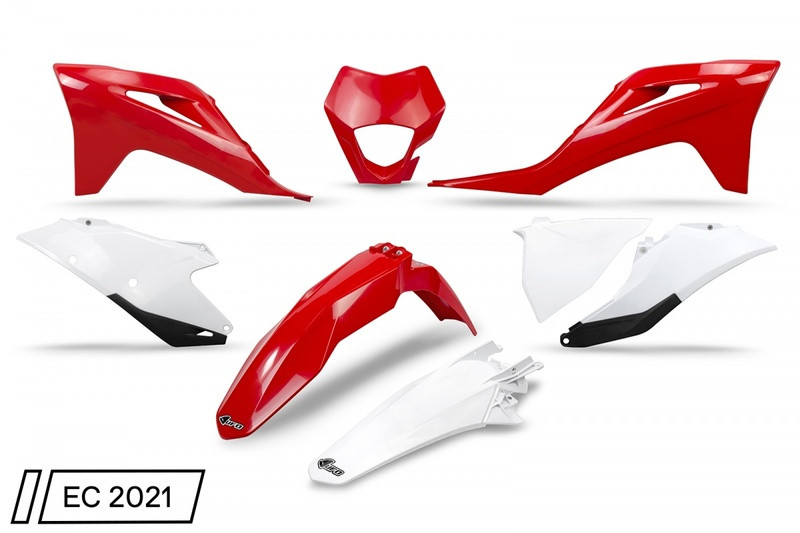 Kit Plastique UFO Rouge/Blanc pour Moto Gas-Gas EC250 (21-22)