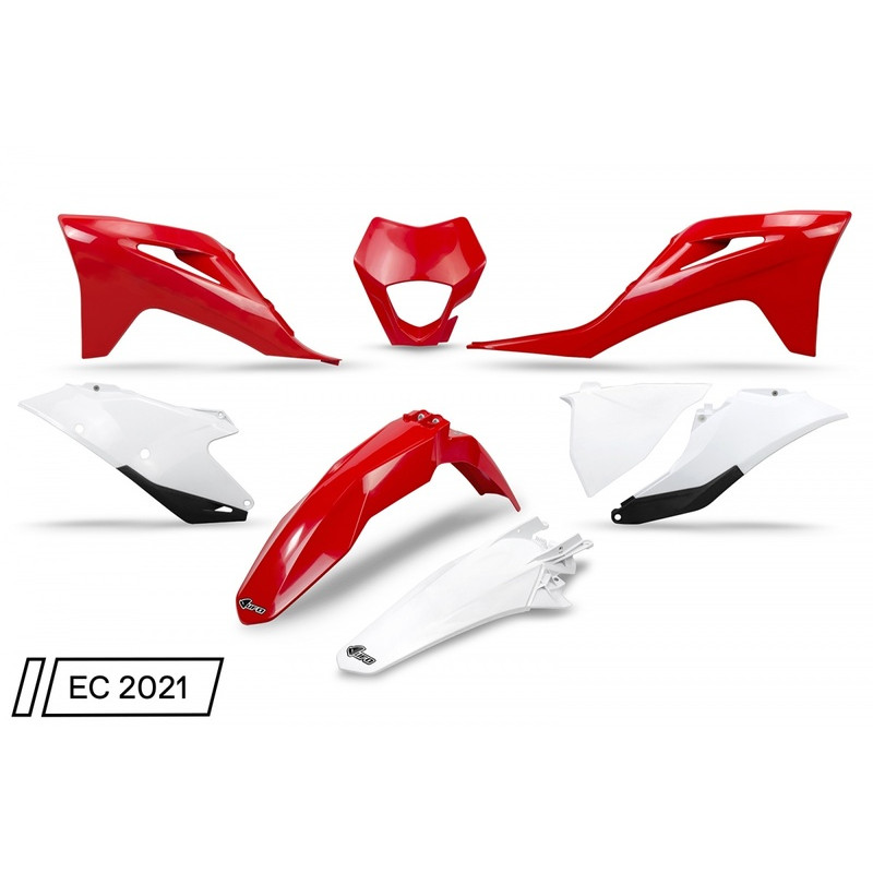Kit Plastique UFO Rouge/Blanc pour Moto Gas-Gas EC-F250 (21-22) Kit Plastique UFO Rouge/Blanc pour Moto Gas-Gas EC-F250 (21-22)