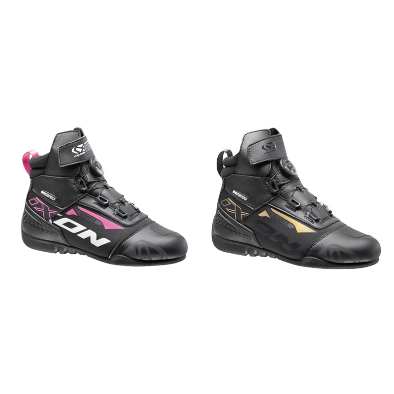 Chaussures moto femme Ixon ranker waterproof - noir/blanc/fushia