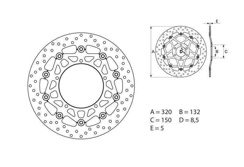 Disque de frein avant Brembo pour R1 (04-06)