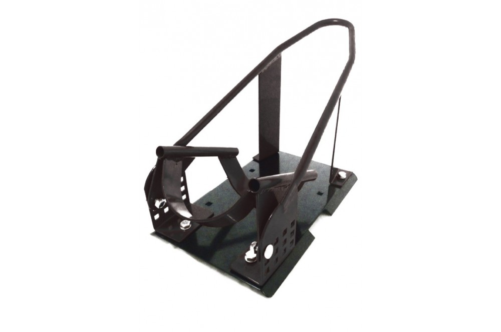 Support Moto UISEBRT - Pince Roue Avant - Bascule Moto 60x16cm - Acier Spray - 8-24 Pouces