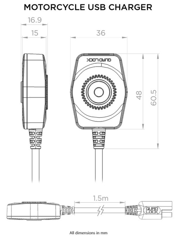 Chargeur USB Quad Lock Moto