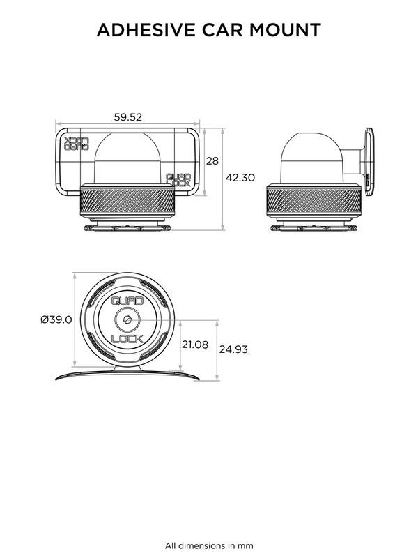 Support de Téléphone Quad Lock MAG Tableau de Bord