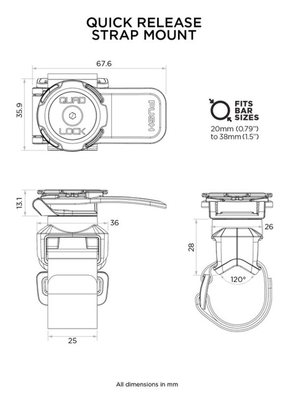 Support à sangle Quad Lock Quick Release