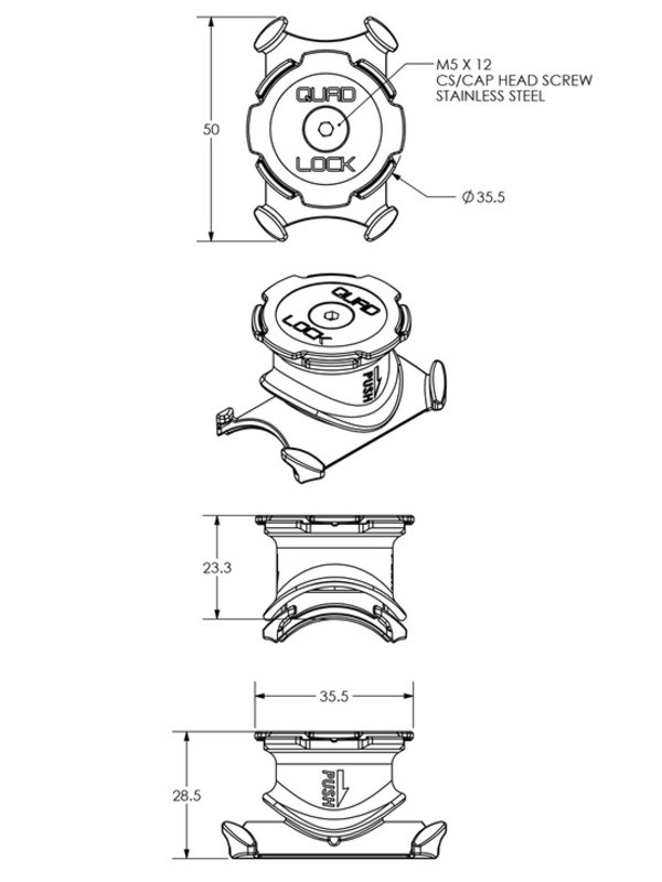 Support de smartphone vélo Quad Lock potence / guidon
