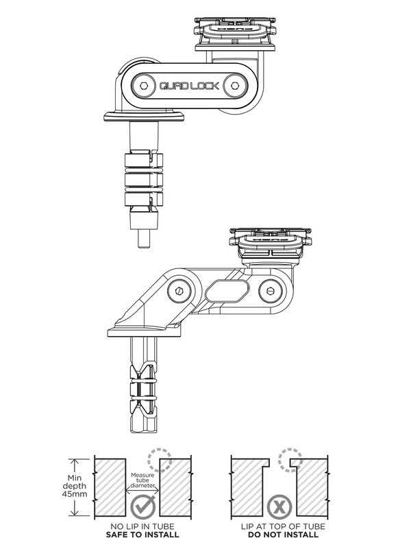 Support de montage Quad Lock colonne de direction