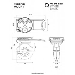 Support de smartphone Quad Lock fixation rétroviseur