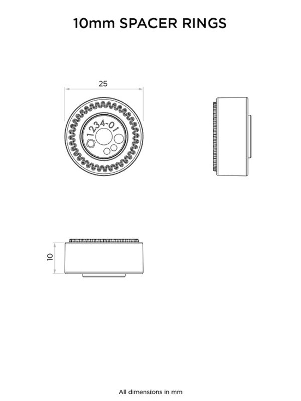 Jeu d'entretoises Quad Lock support guidon/rétroviseur (2x10mm)