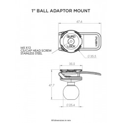 Adaptateur boule 1" Quad Lock - Support moto RAM