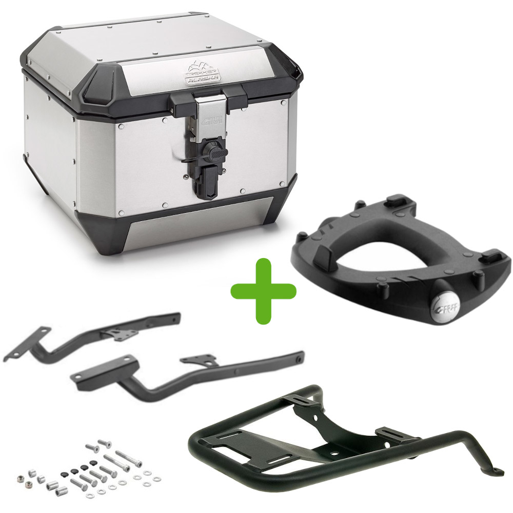 Pack Givi Monokey Trekker Top Case + Support pour BMW R 1200 GS (04-12) Avec porte paquet origine