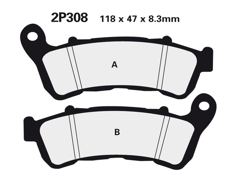 Plaquette de frein Arrière Nissin ST 2P308 - Métal Fritté Route