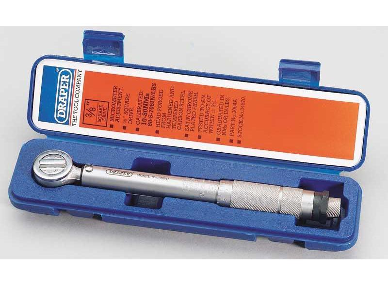 Clé Dynamométrique 3/8" de 10 à 80 N.m. Draper