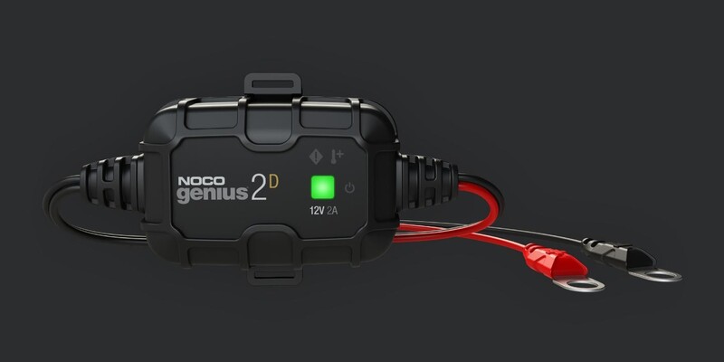 Chargeur de Batterie Moto Intelligent NOCO Genius 2D 12V 2A Montage direct sur cosses