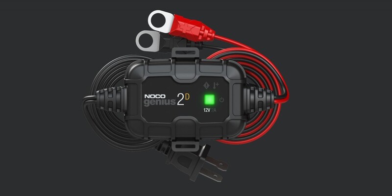 Chargeur de Batterie Moto Intelligent NOCO Genius 2D 12V 2A Montage direct sur cosses