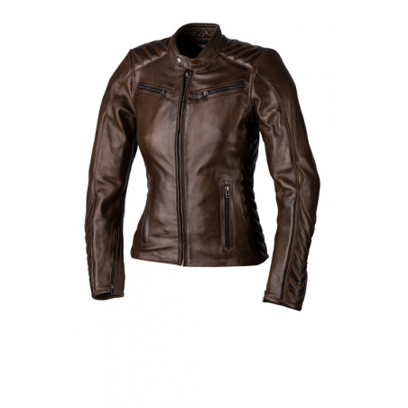 Veste En Cuir D'agneau Pour Femme Zayn Leather - Col Fourrure Blanche - Modèle Easy Rider - Neuf Avec étiquettes