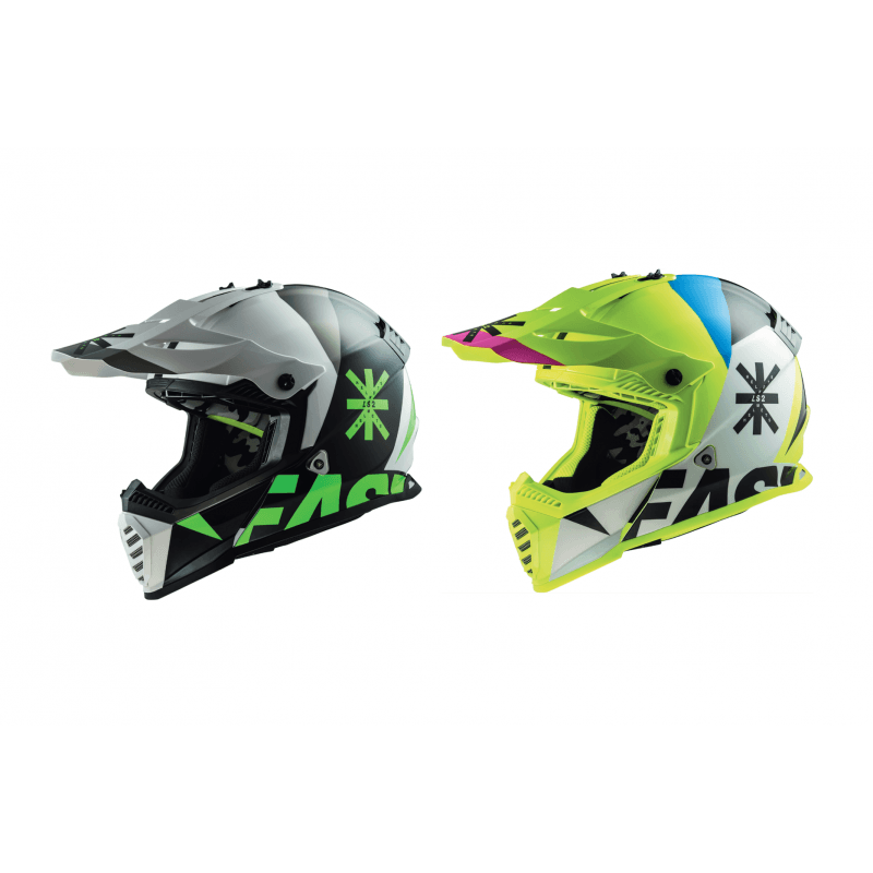 Casque Moto Cross LS2 Fast II Duck - Homologué ECE 22.06, Couleur Matt H-V Orange Red