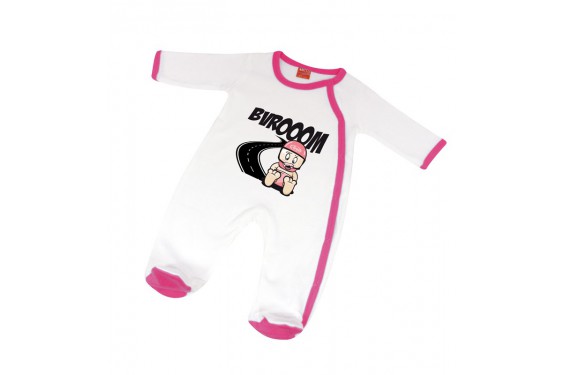 Pyjama bébé VROOM 12 - 18 mois Blanc Rose