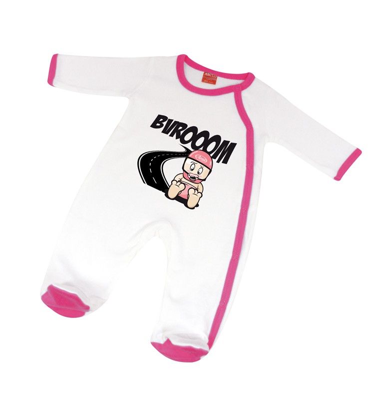 Pyjama bébé VROOM 6 - 12 mois Blanc Rose