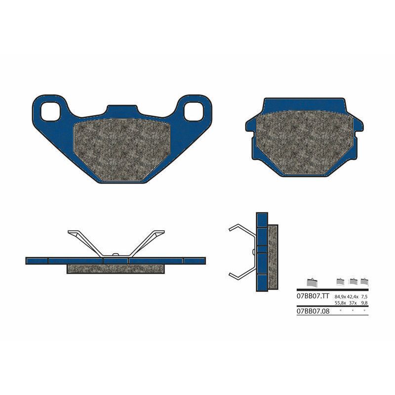 Plaquette de frein Arrière Origine Brembo 07BB0708 - Organique Route Plaquette de frein Arrière Origine Brembo 07BB0708 - Organique Route