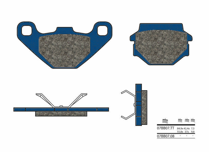 Plaquette de frein Arrière Origine Brembo 07BB0708 - Organique Route