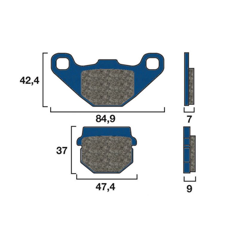 Plaquette de frein Arrière Brembo 07KA0717 - Organique Route Plaquette de frein Arrière Brembo 07KA0717 - Organique Route
