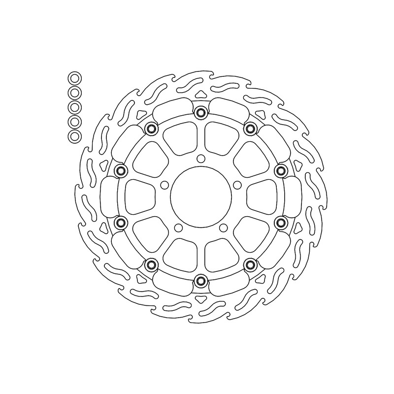 Disque de frein Avant Gauche Moto-Master Flame pour Thruxton 1200 (16-24) - 112270 Disque de frein Avant Gauche Moto-Master Flame pour Thruxton 1200 (16-24) - 112270