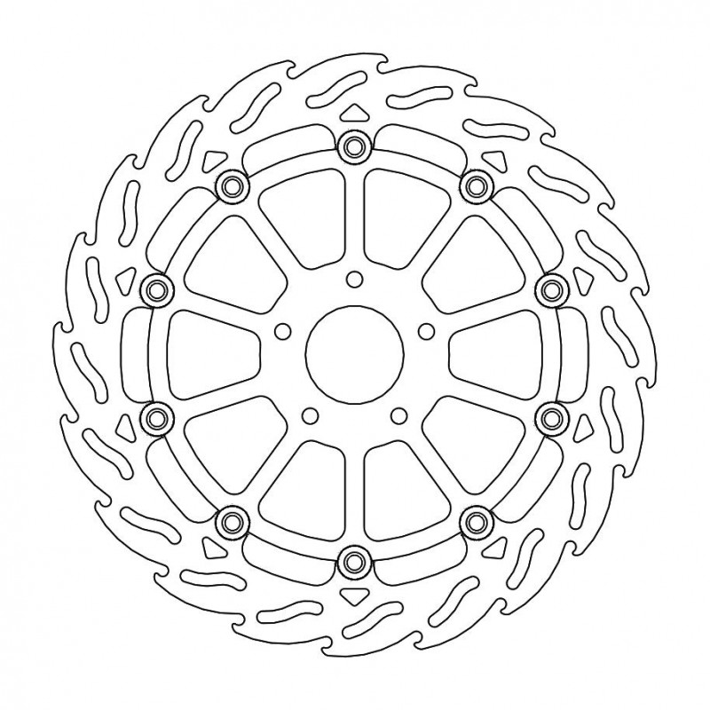 Disque de frein Avant Gauche Moto-Master Flame pour Tiger 1200 (12-21) - 112164 Disque de frein Avant Gauche Moto-Master Flame pour Tiger 1200 (12-21) - 112164