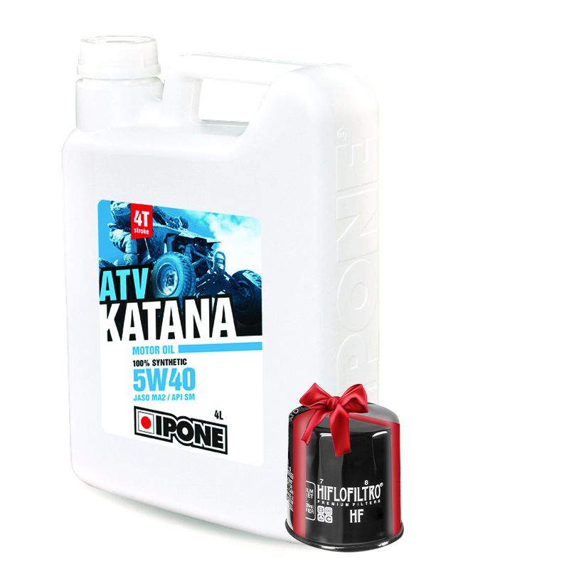 Huile Ipone Katana ATV 5W40 4 Litres + Filtre à Huile Offert